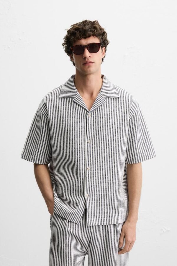 Chemise Zara Relaxed Fit Seersuc Ker - Image 3
